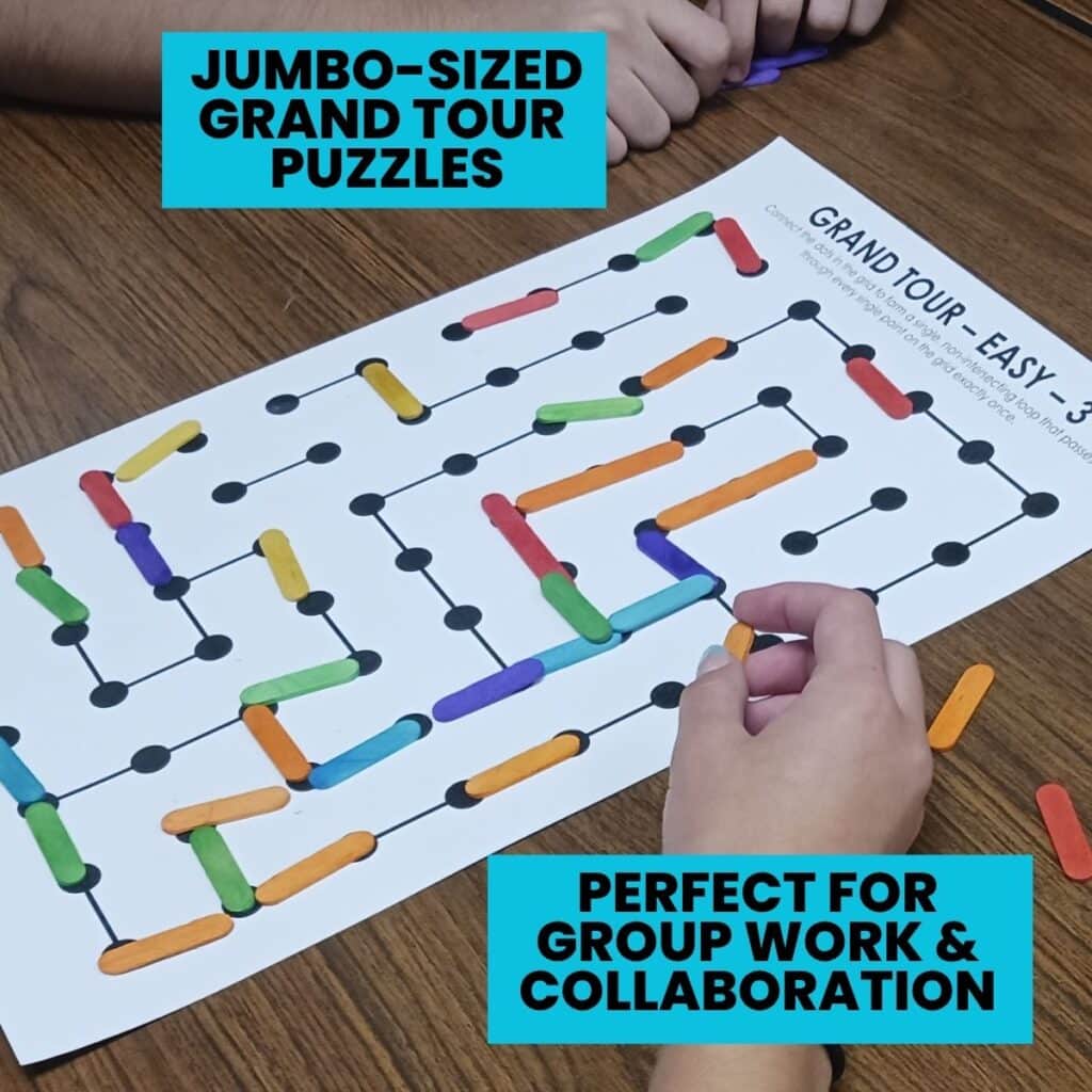 grand tour jumbo logic puzzles with craft sticks.