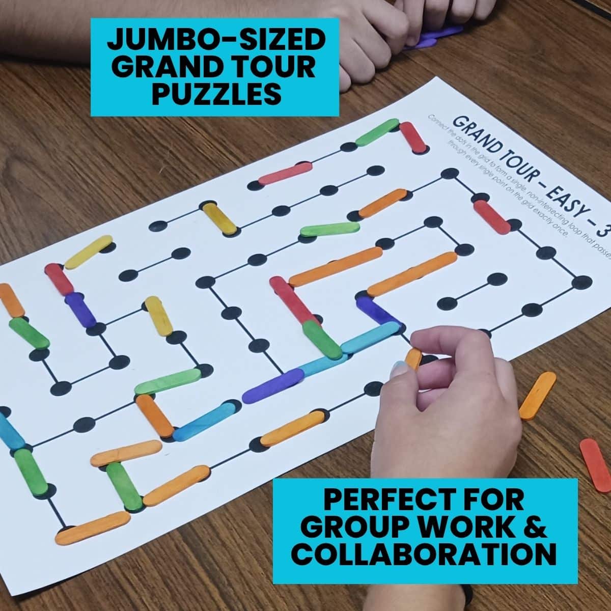 grand tour jumbo logic puzzles with craft sticks.