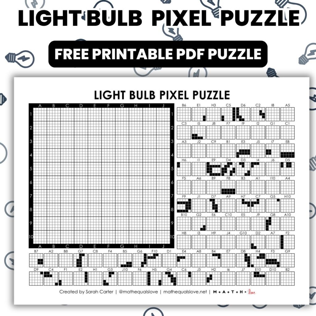 light bulb pixel puzzle.