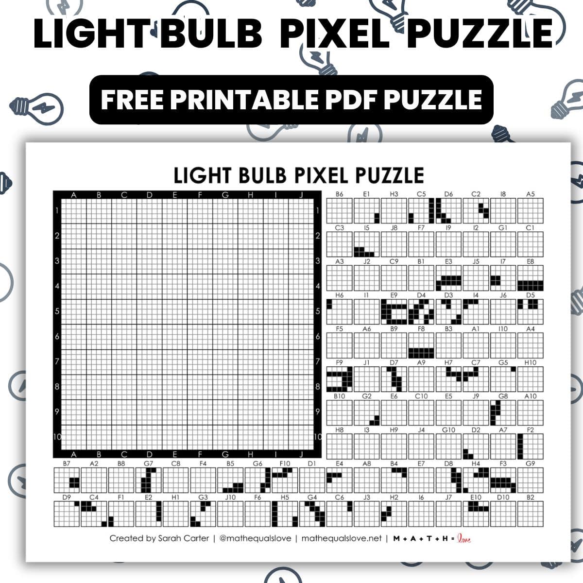 light bulb pixel puzzle.