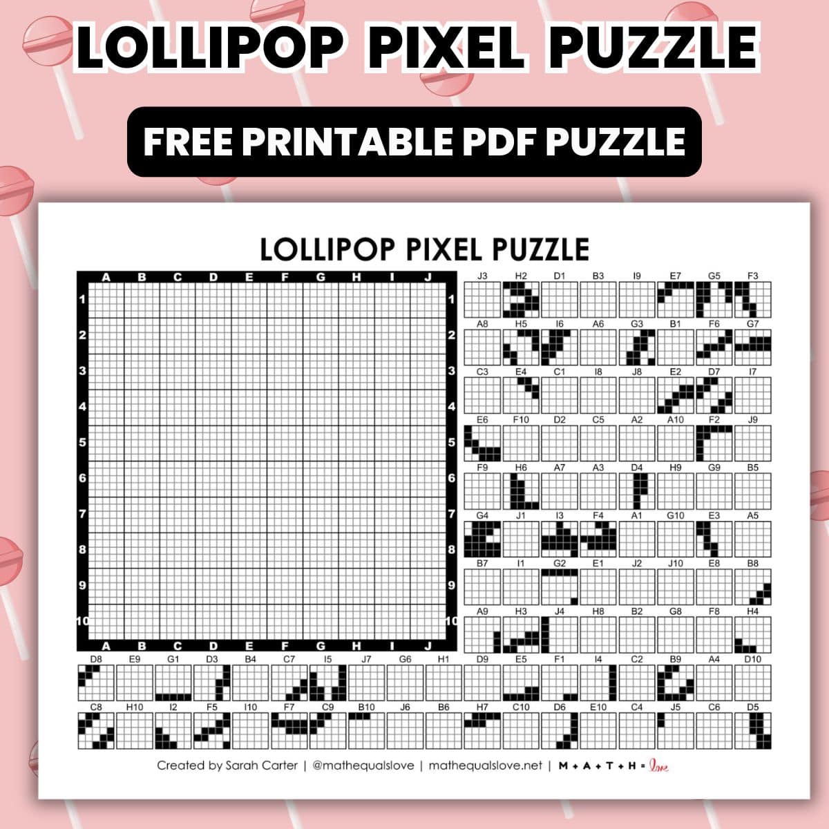 lollipop pixel puzzle worksheet.
