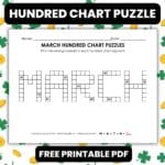 march hundred chart puzzle worksheet.