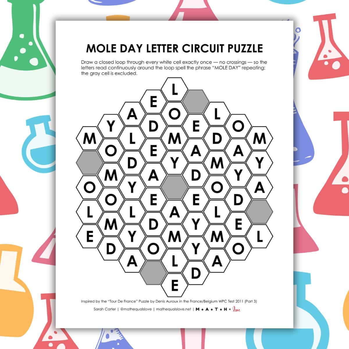 mole day letter circuit puzzle.