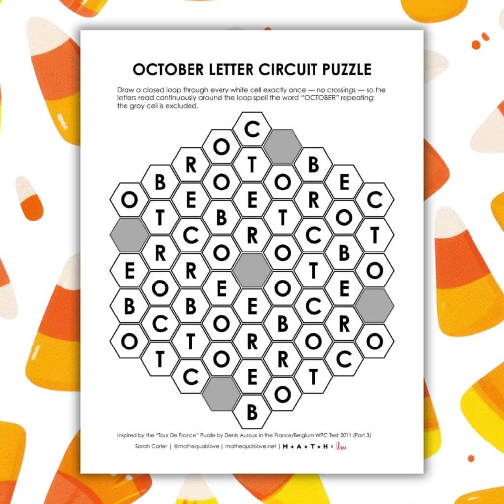 october letter circuit puzzle.