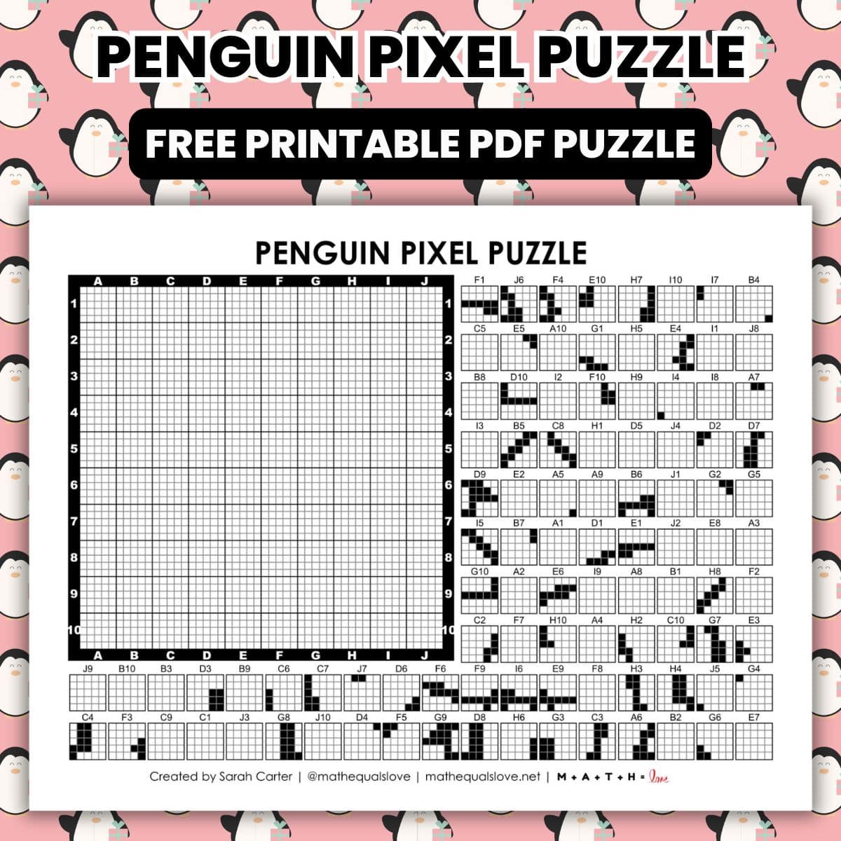 penguin pixel puzzle worksheet.