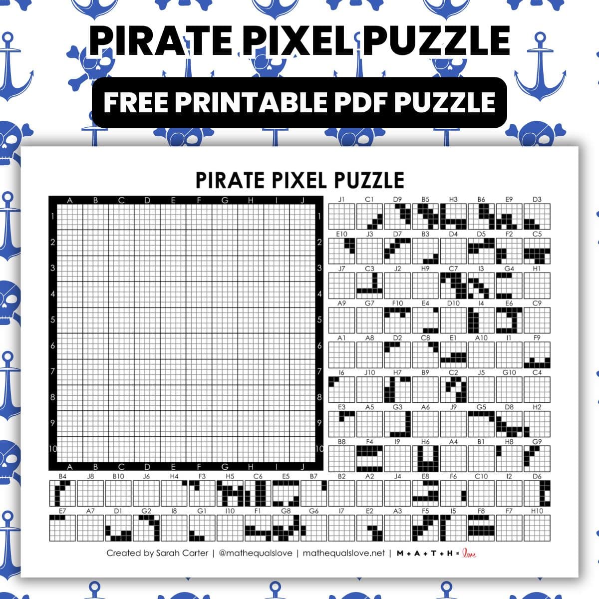 pirate pixel puzzle worksheet free pdf.
