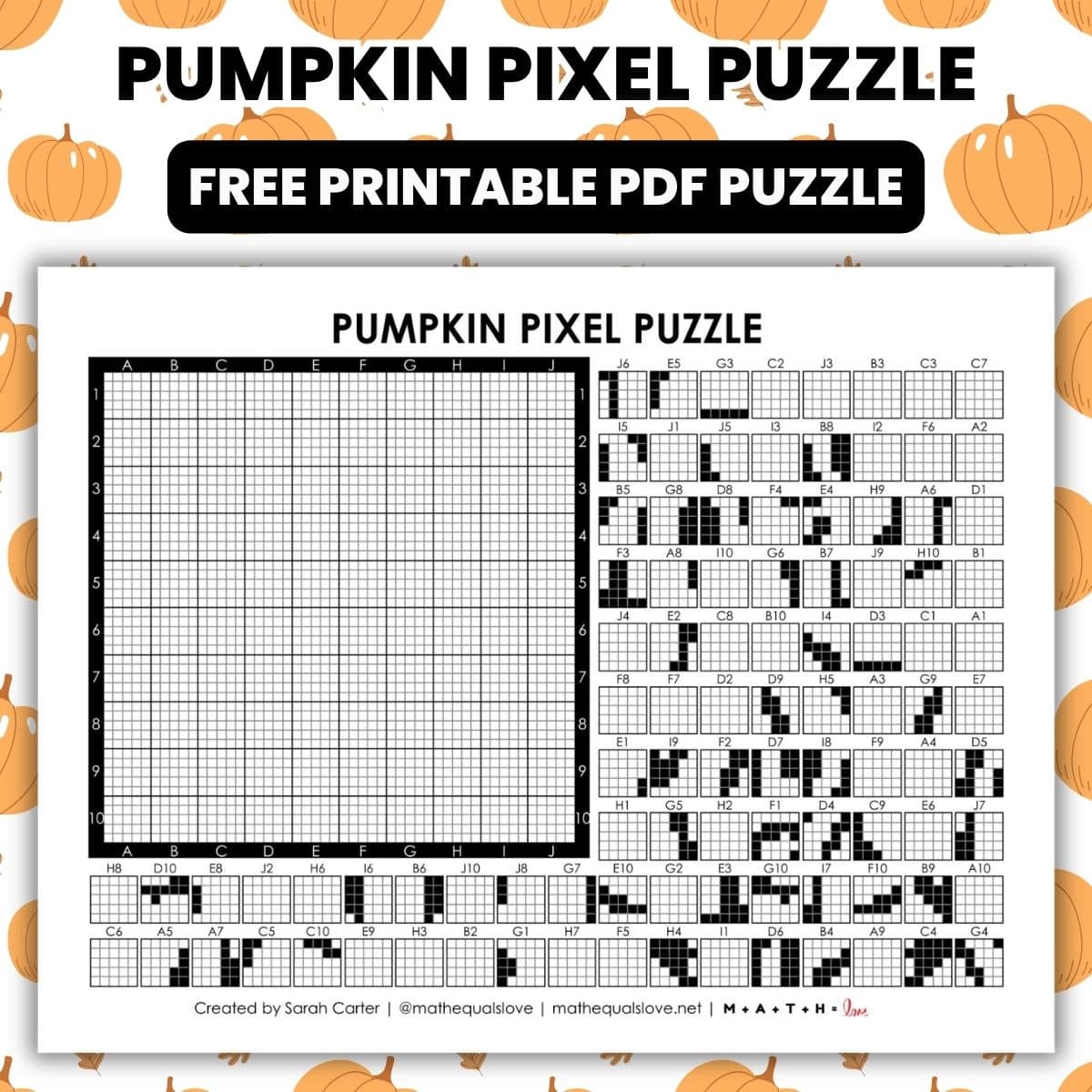 pumpkin pixel puzzle worksheet.