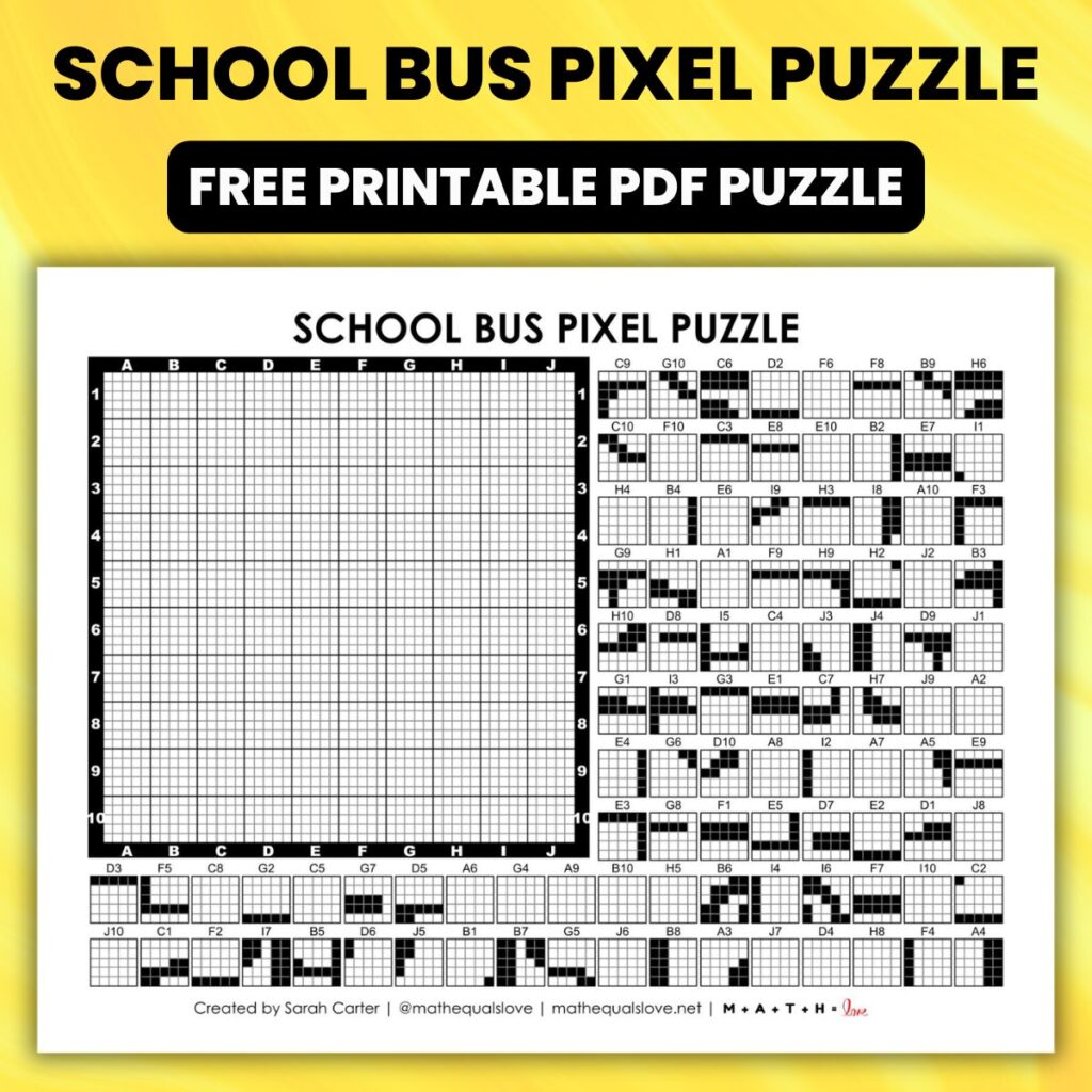 school bus pixel puzzle.