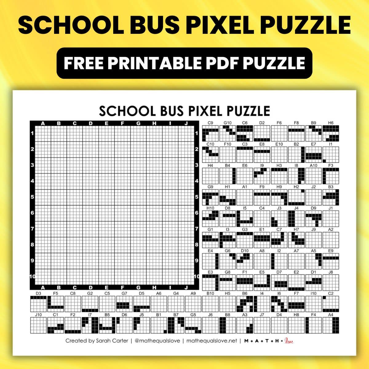 school bus pixel puzzle.