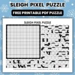 sleigh pixel puzzle worksheet for christmas or winter.