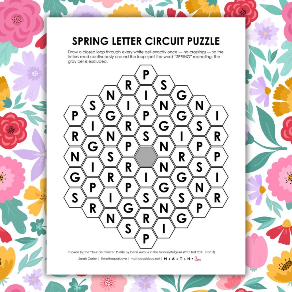 spring letter circuit puzzle worksheet.