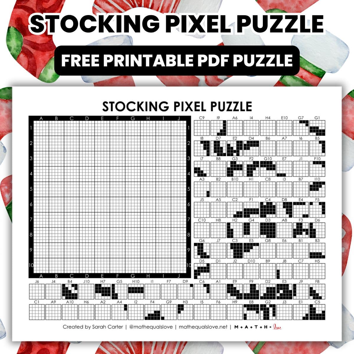 christmas stocking puzzle worksheet.