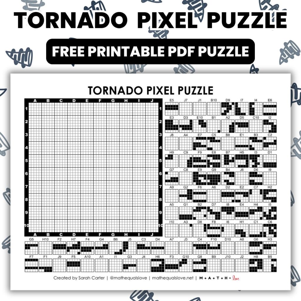 tornado pixel puzzle worksheet.