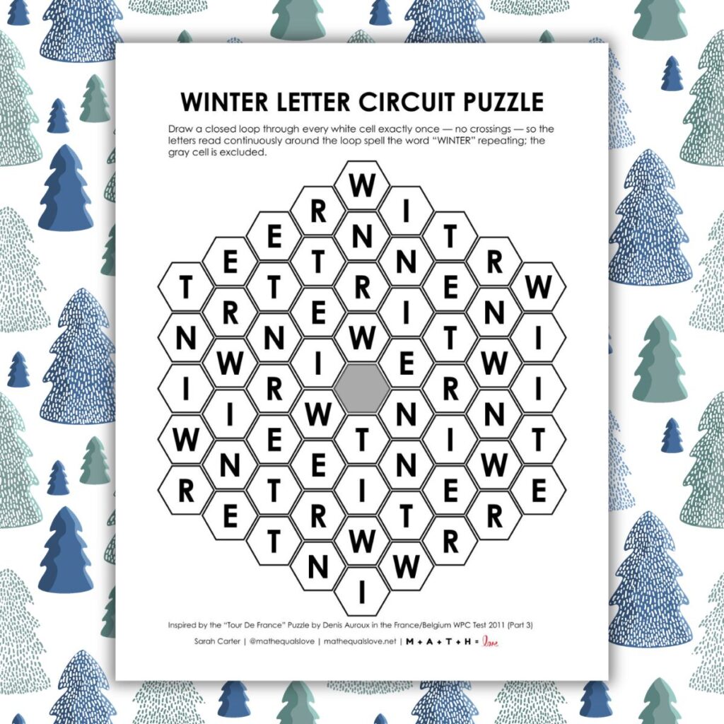 winter letter circuit puzzle.