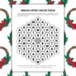 wreath christmas letter circuit puzzle.