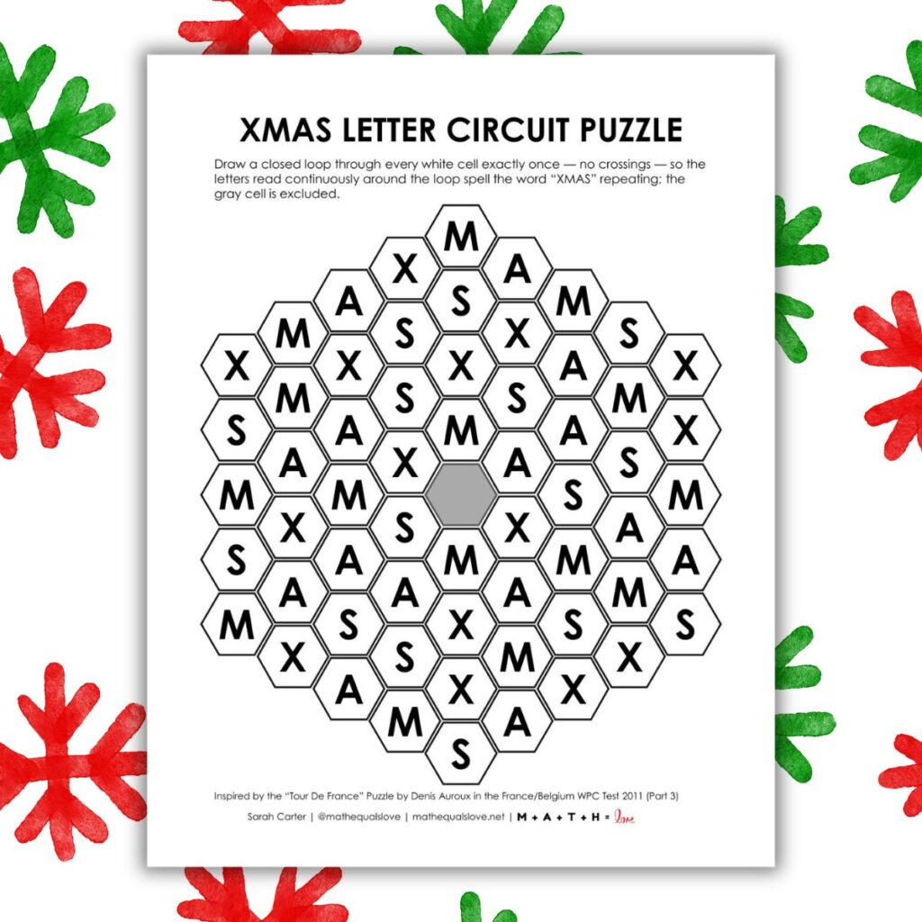 xmas christmas letter circuit puzzle.