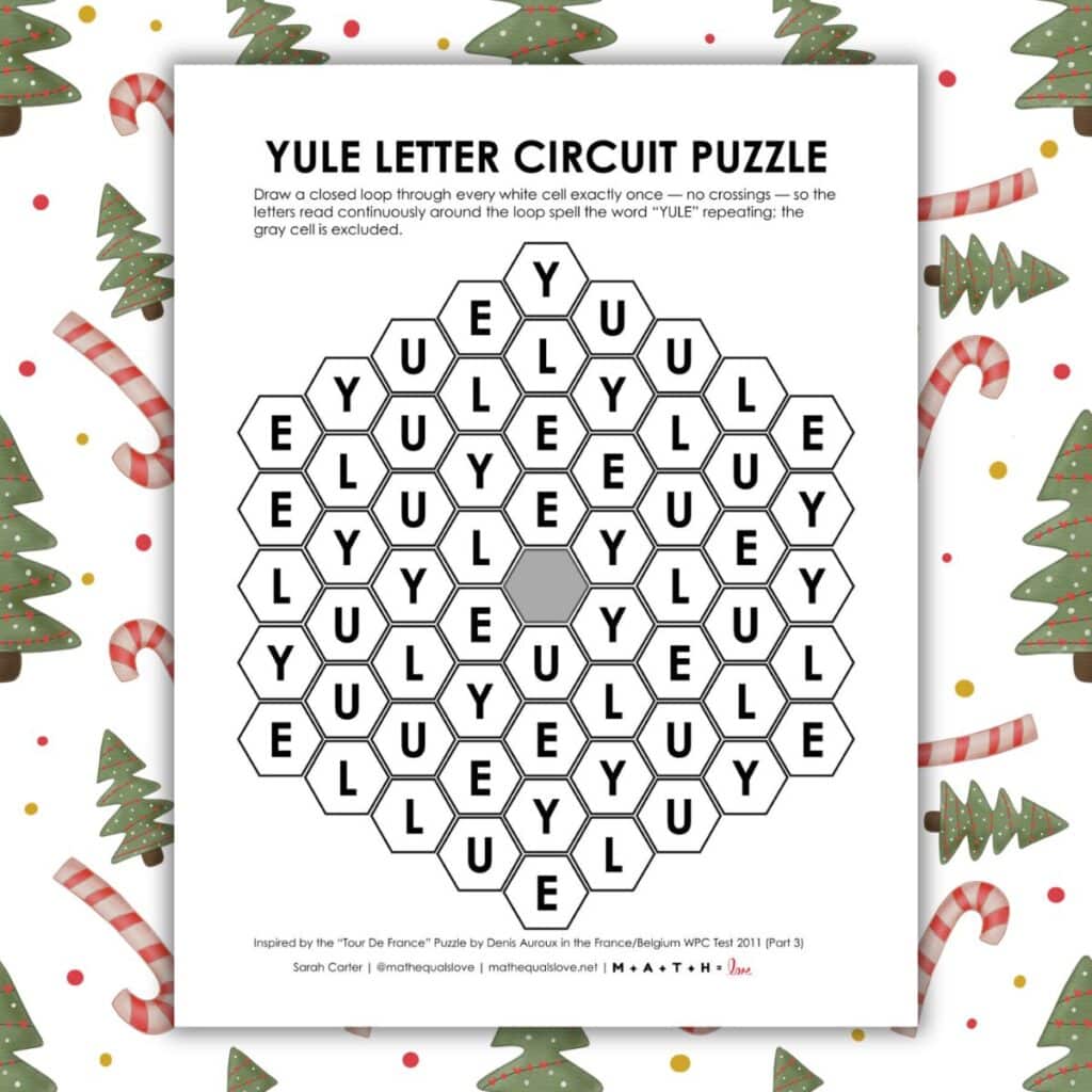yule letter circuit puzzle for winter/christmas.