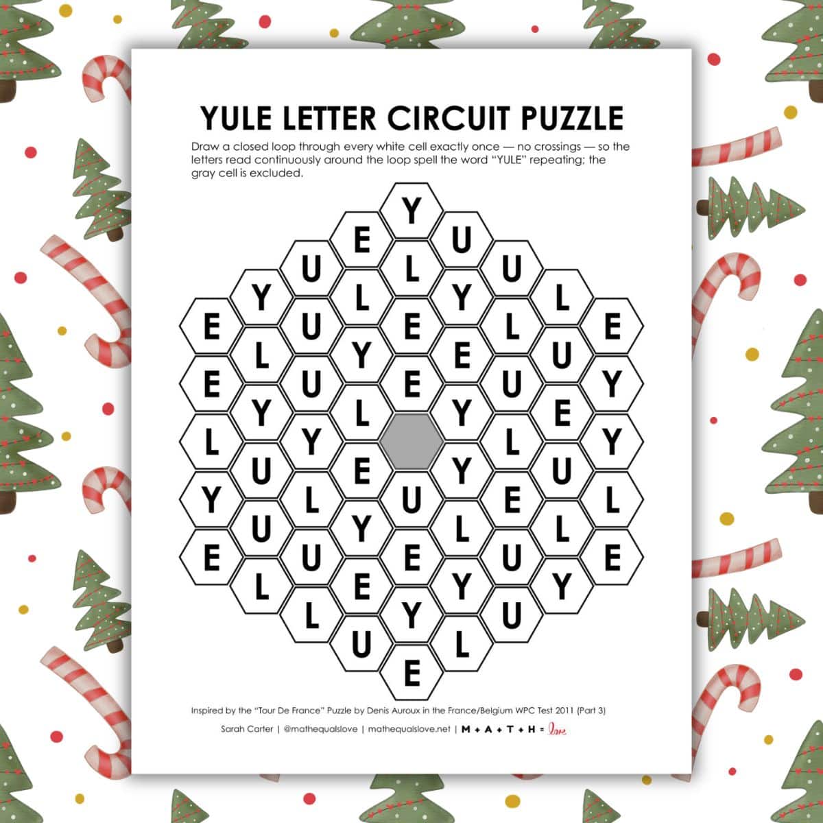 yule letter circuit puzzle for winter/christmas.