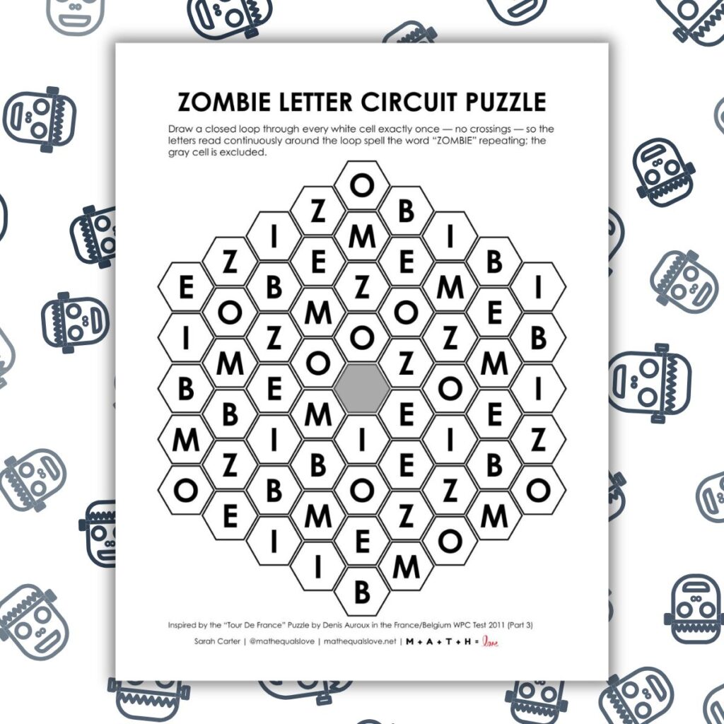 zombie letter circuit puzzle for halloween.