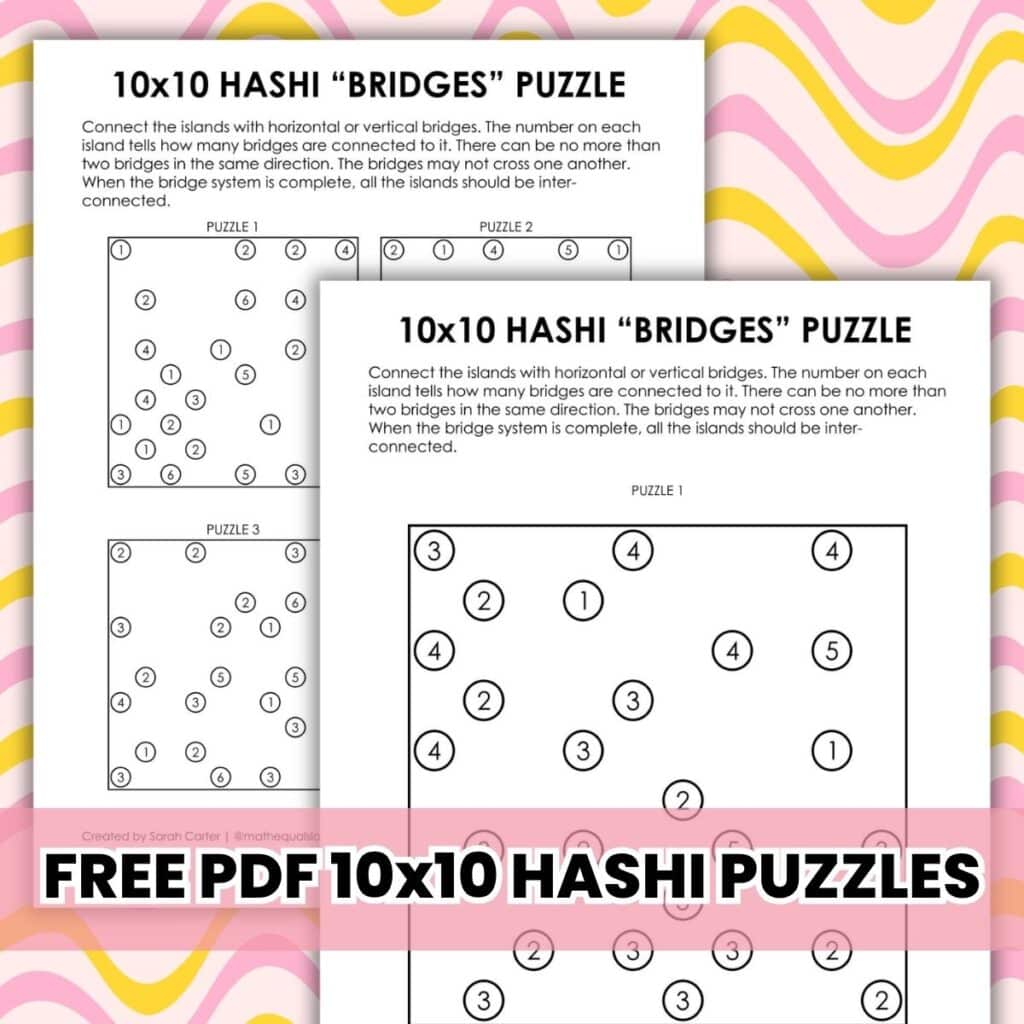 10x10 hashi "bridges" logic puzzles pdf.