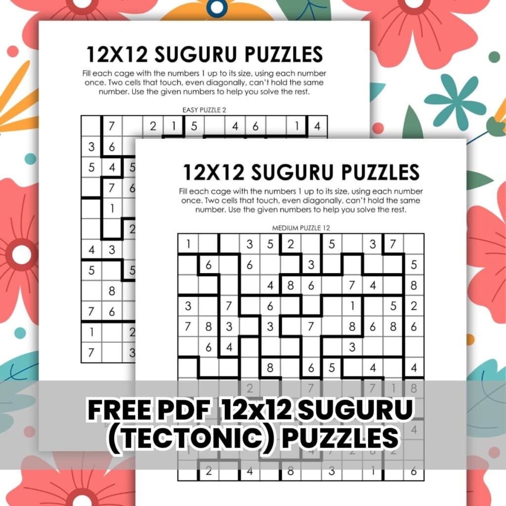 12x12 suguru logic puzzles pdf.