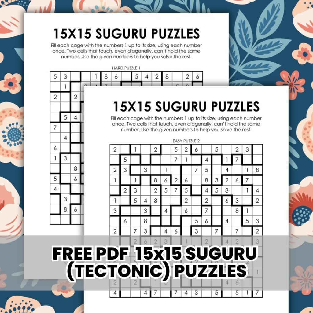 15x15 suguru puzzles pdf.