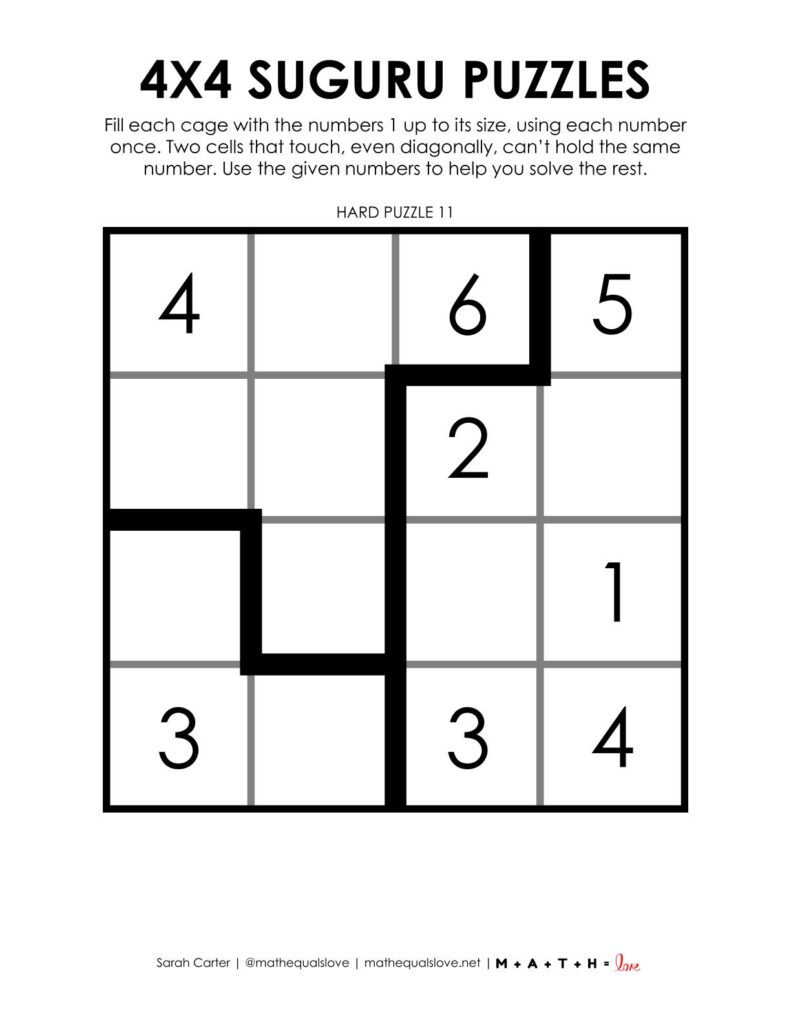 suguru 4x4 logic puzzle pdf.