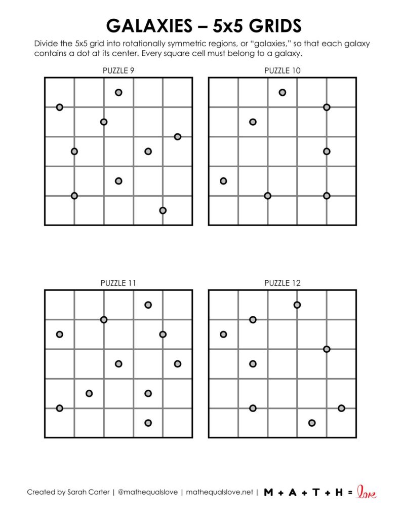 5x5 galaxies puzzles (tentai show pdf)