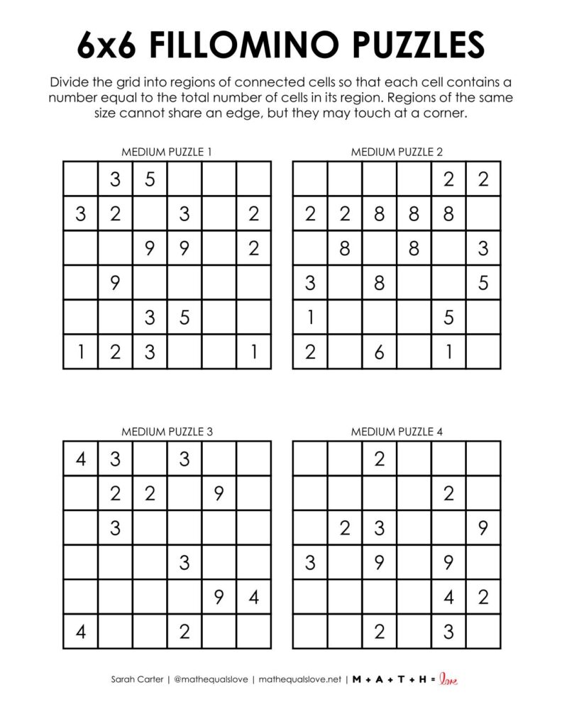 6x6 fillomino logic puzzles pdf.