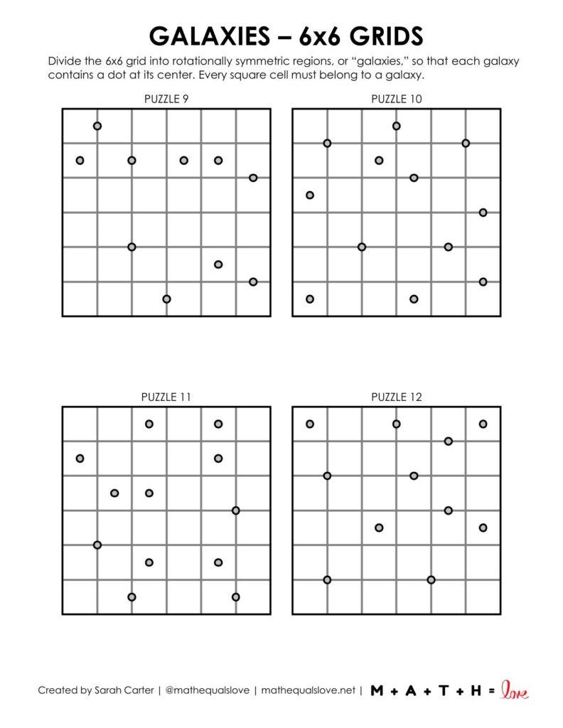 screenshot of 6x6 tentai show galaxies puzzles.