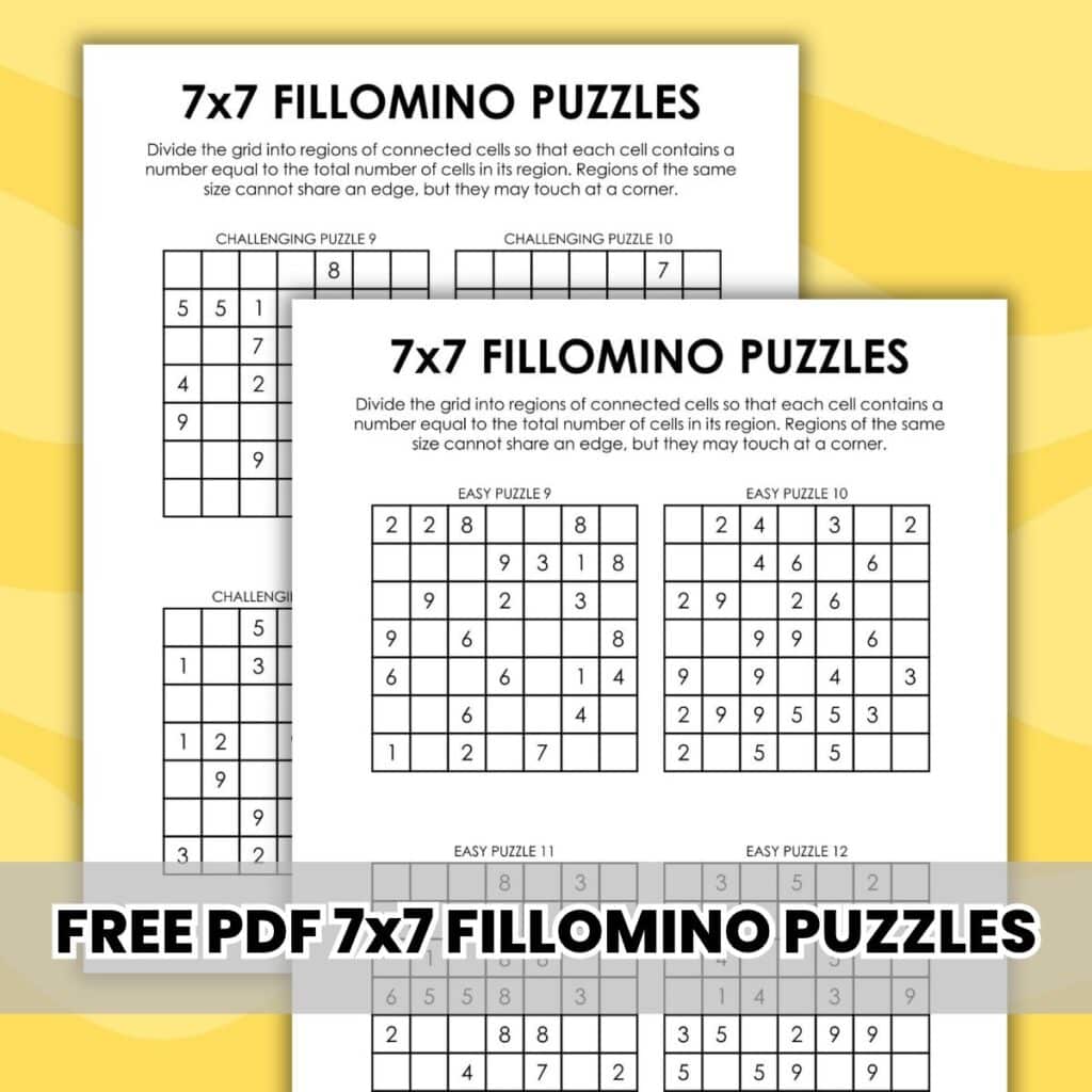 7x7 fillomino logic puzzles pdf.