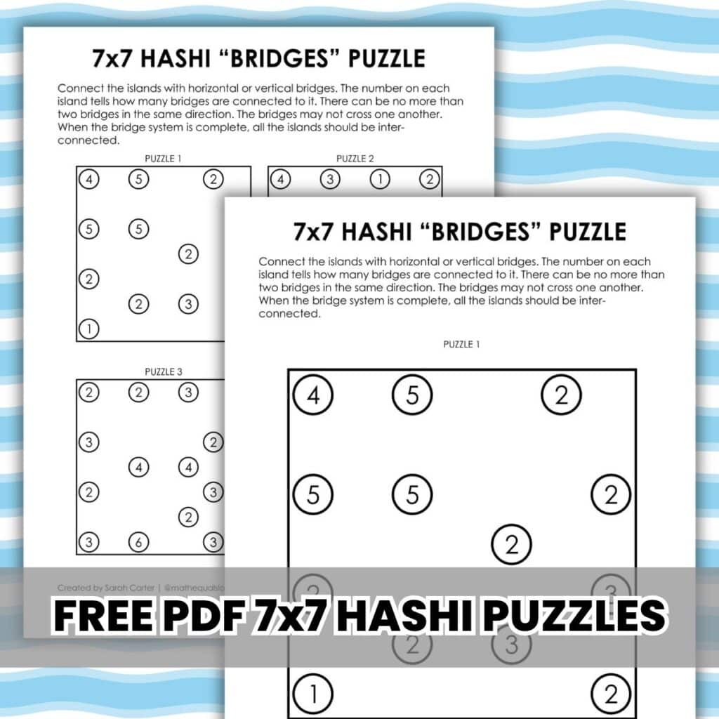 7x7 hashi "bridges" logic puzzles pdf.