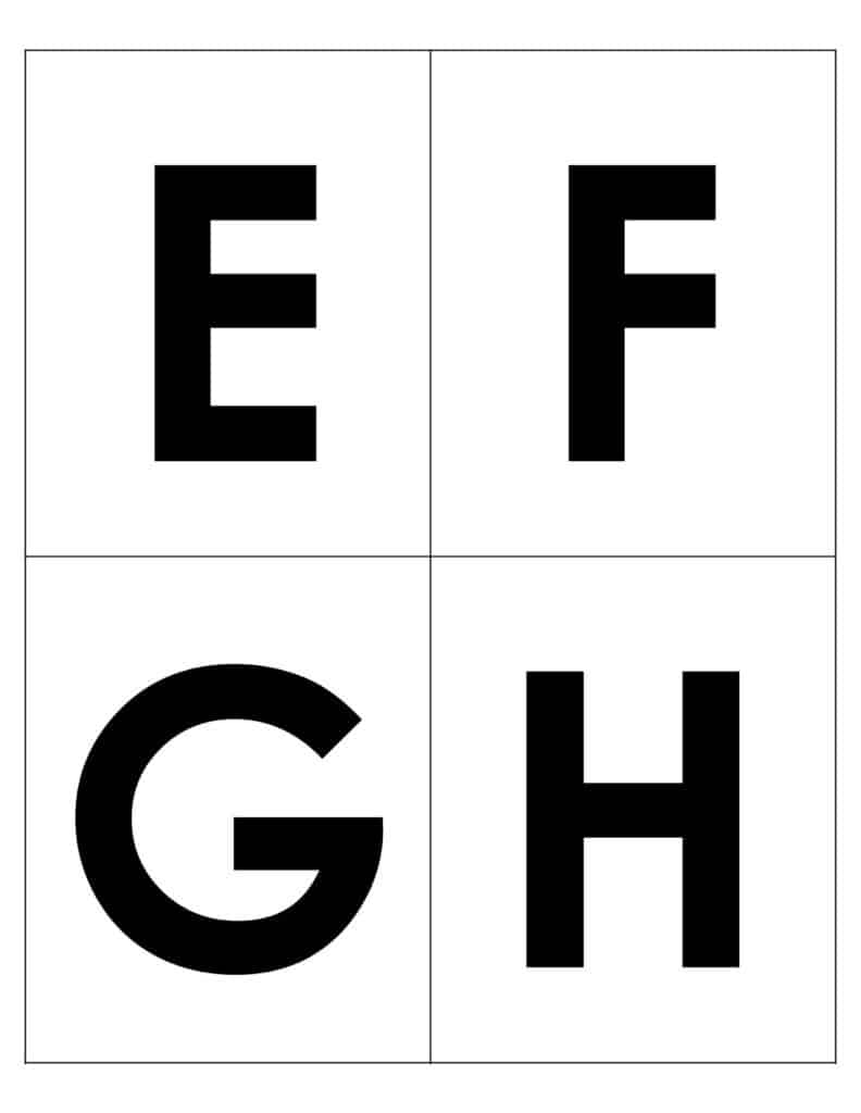 E-H multiple choice cards.
