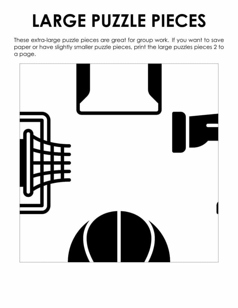 jumbo pieces for basketball edge matching puzzle.