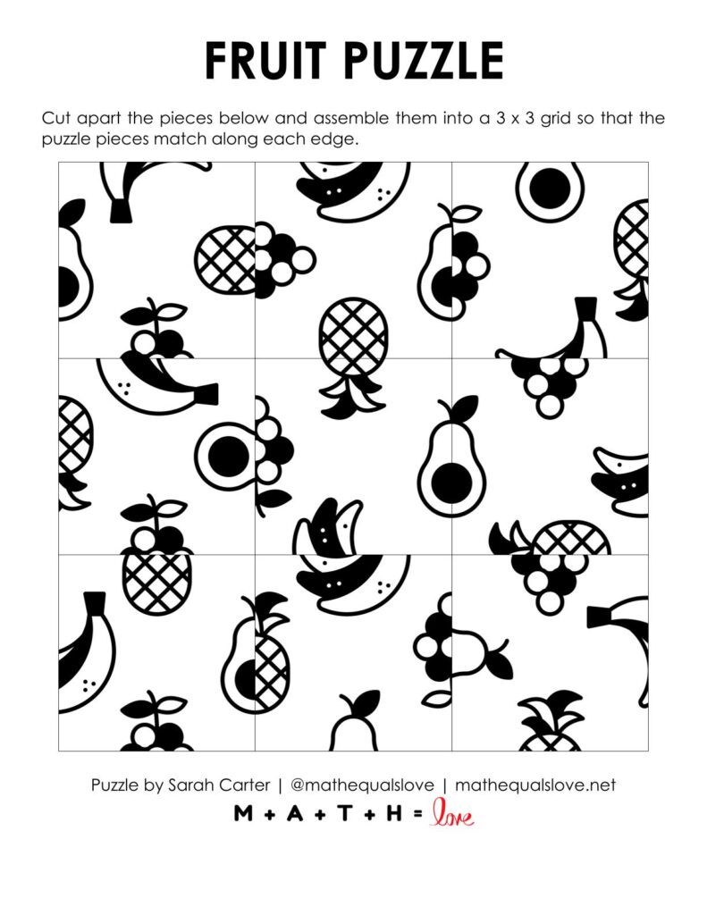 fruit edge matching puzzle pdf.