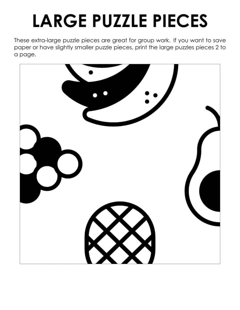 jumbo puzzle pieces for fruit edge matching puzzle.