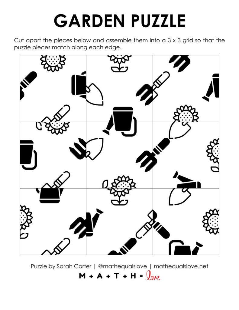 garden edge matching puzzle screenshot.