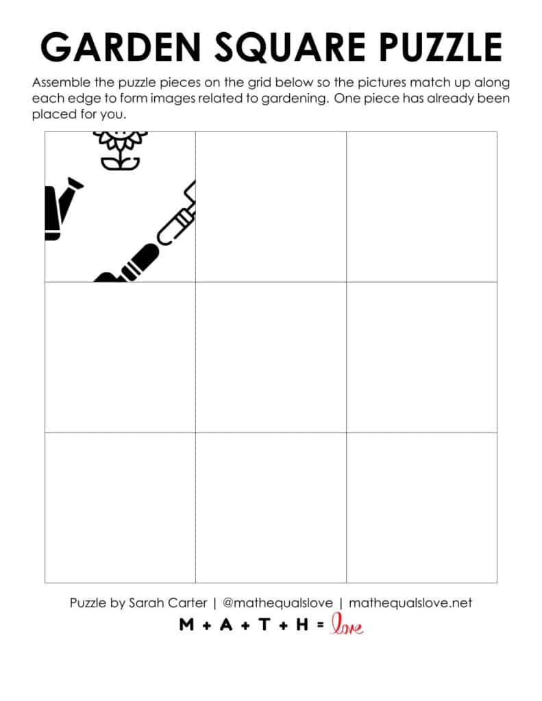 starting hint for garden edge matching puzzle.