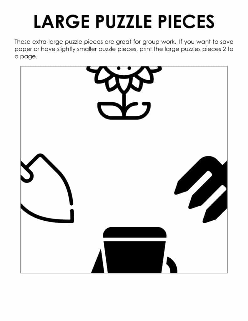 jumbo puzzle piece for garden edge matching puzzle.