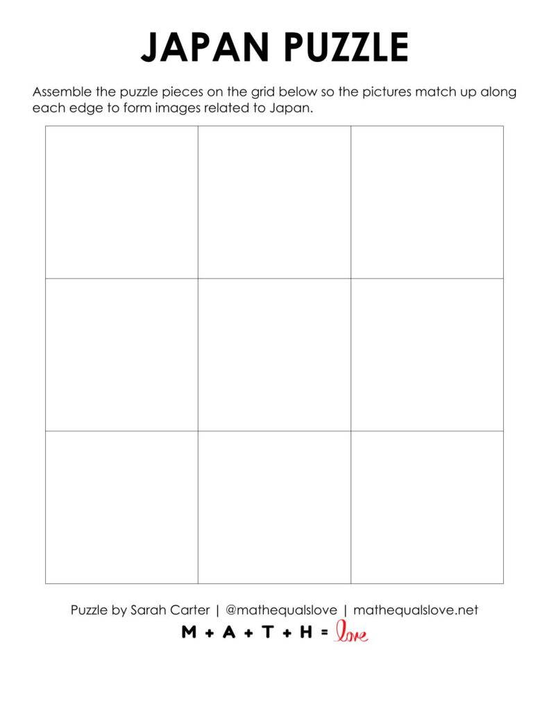 blank grid for japan edge matching puzzle.