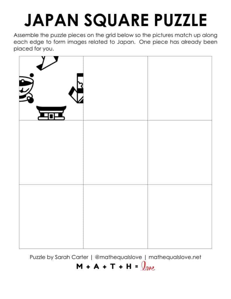 starting hint for japan edge matching puzzle.