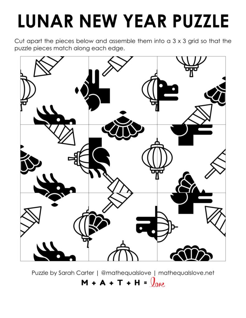 lunar new year edge matching puzzle.