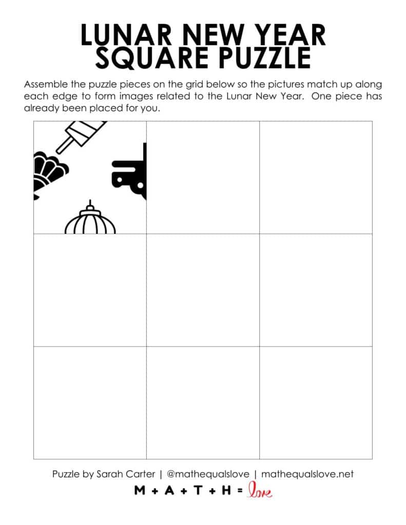 starting hint for lunar new year edge matching puzzle.