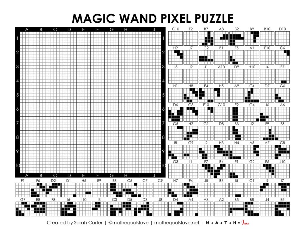magic wand pixel puzzle activity.