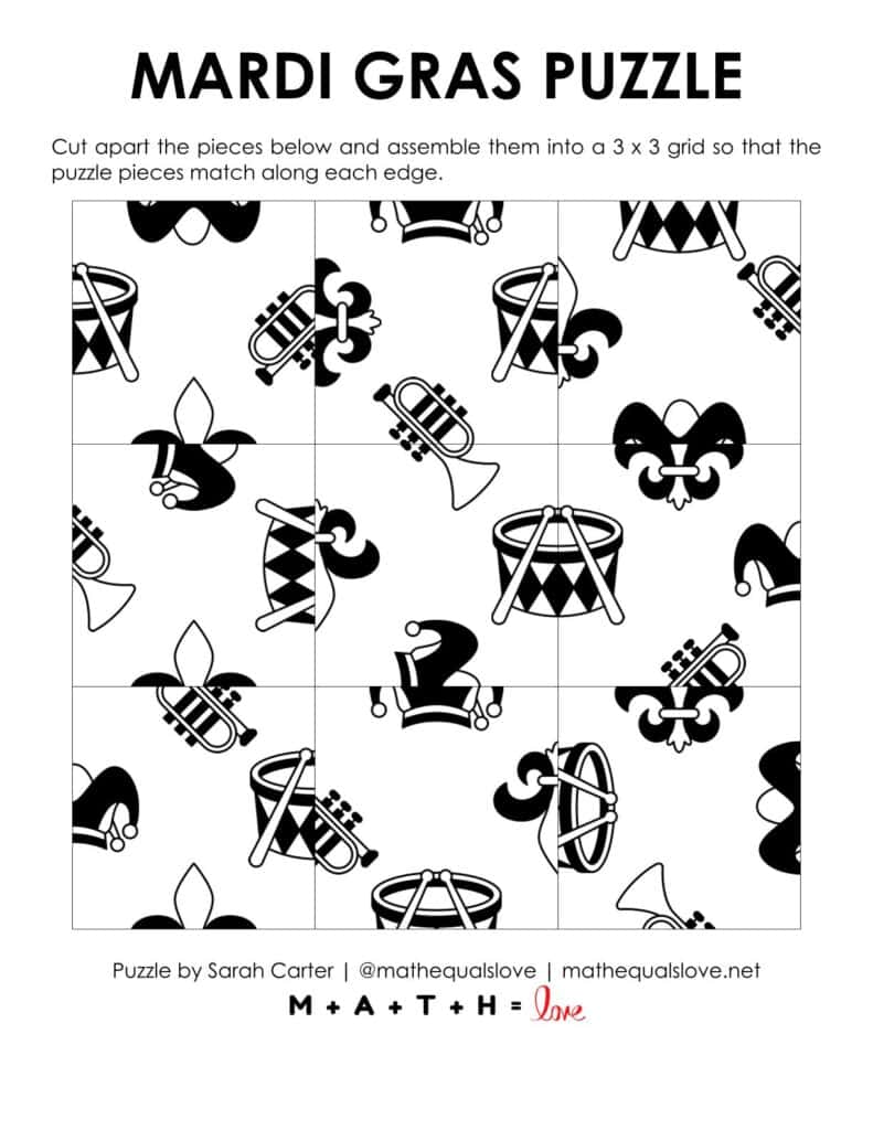 mardi gras edge matching puzzle.