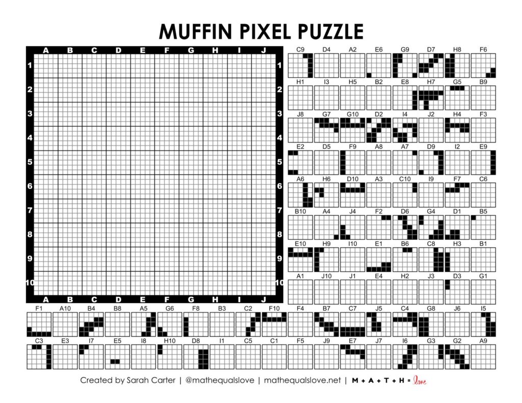 muffin pixel puzzle worksheet.