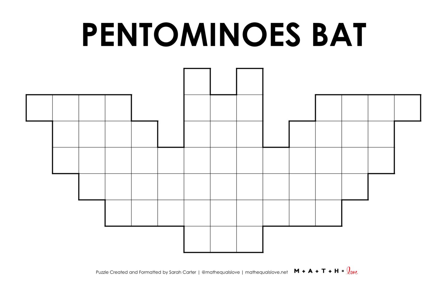Pintrest Logic Math Bat Pentominoes Puzzle | Math = Love