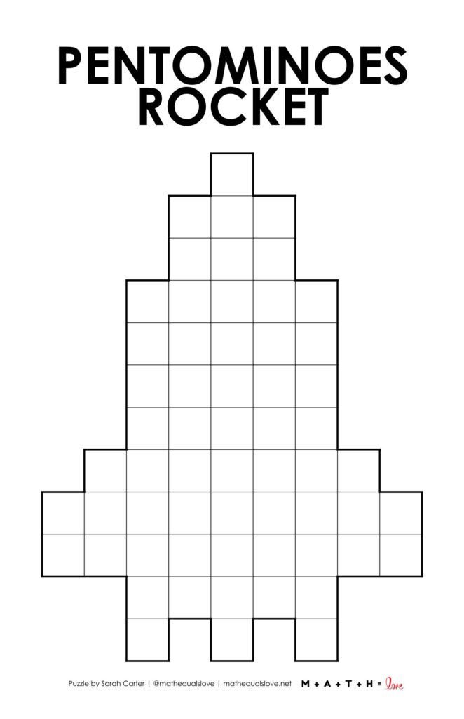 pentominoes rocket puzzle sheet.
