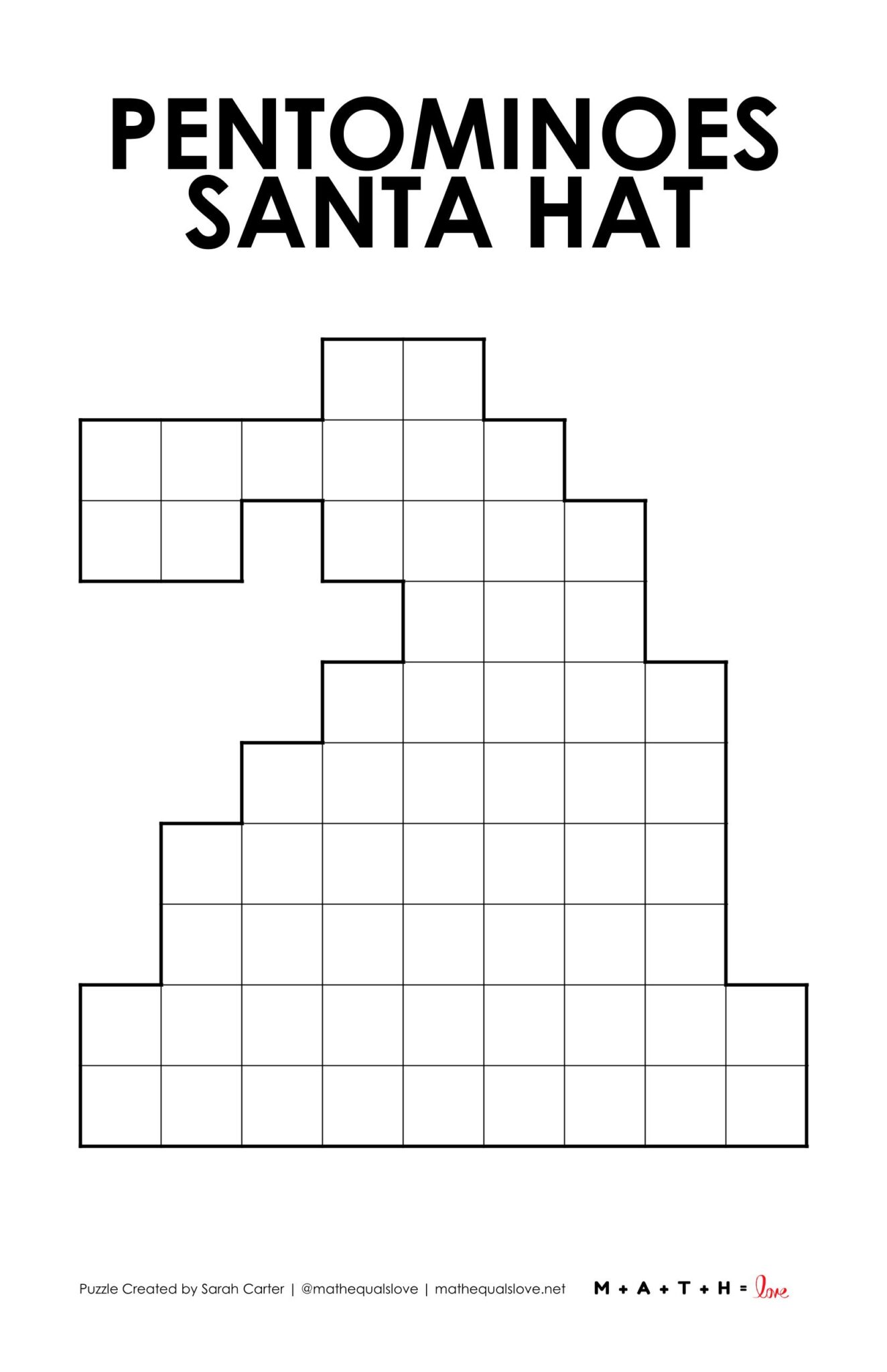 Pintrest Logic Math Santa Hat Pentominoes Puzzle | Math = Love