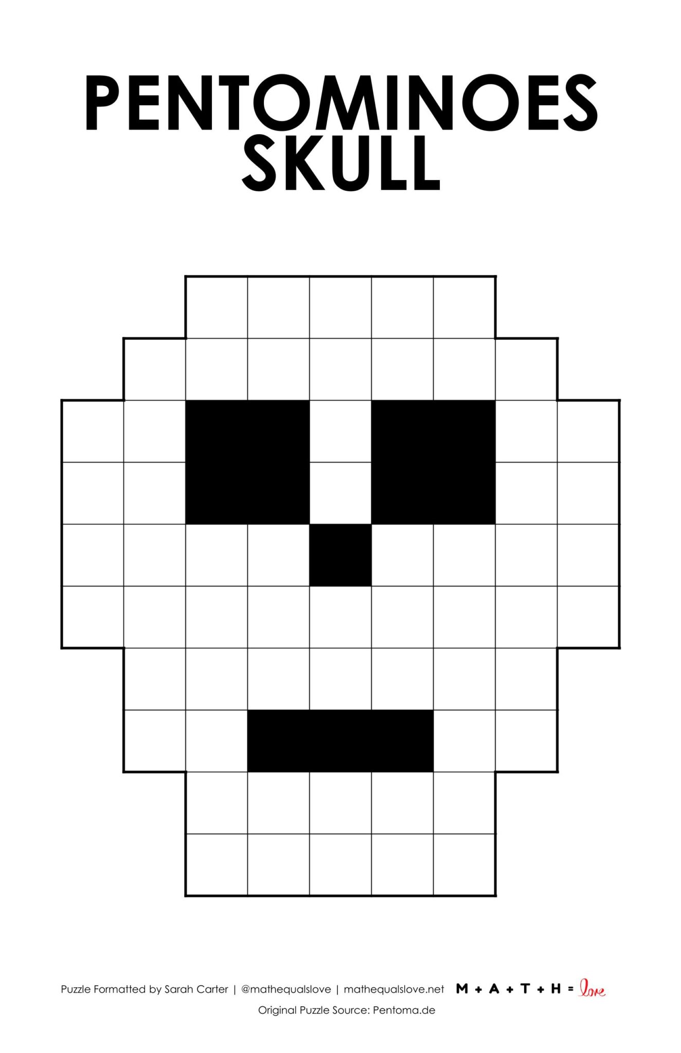 Pintrest Logic Math Skull Pentominoes Puzzle | Math = Love